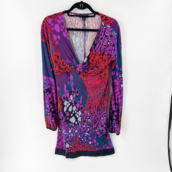 ✅ HALE BOB 100% SILK COLORFUL DRESS SIZE MEDIUM - Picture 1 of 6